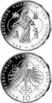 Elisabeth v. Thüringen 10 euro Duitsland 2007 Proof